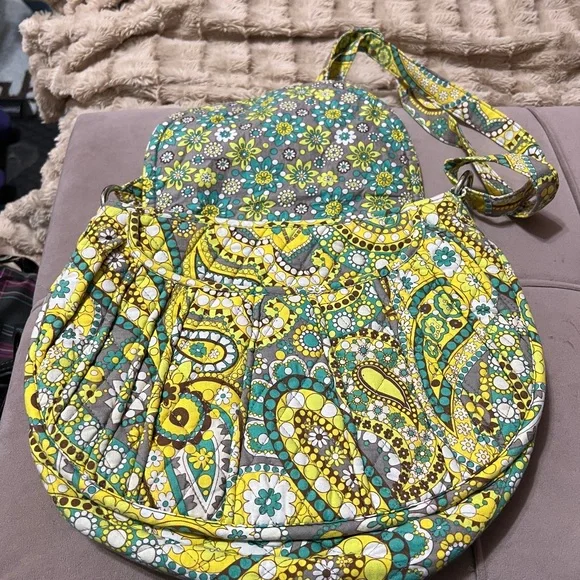 Vera Bradley Yellow and Green Paisley Shoulder Bag - Picture 3 of 8